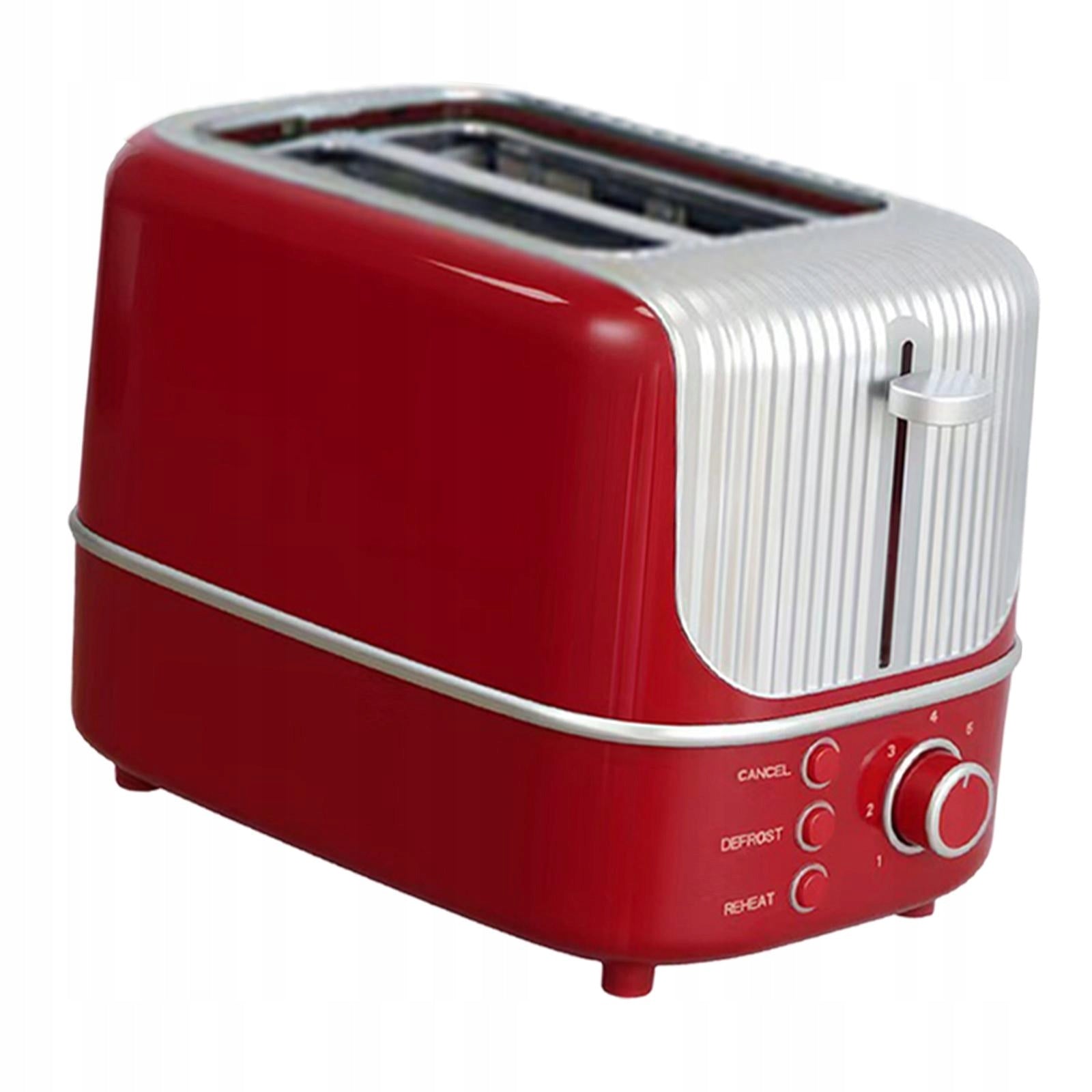 2 Slice Toaster, Bread Toaster Automatic for Breakfast Sandwich Compact Red