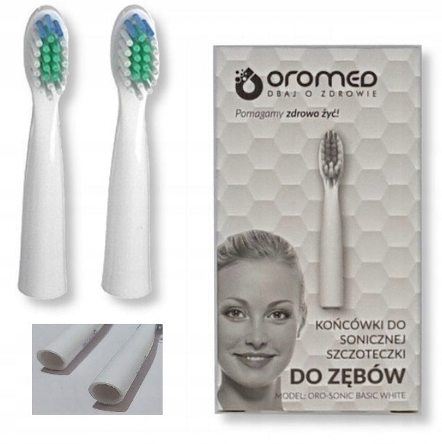 2 Tips for sonic toothbrush Oromed ORO-BASIC WHITE Packaging status original