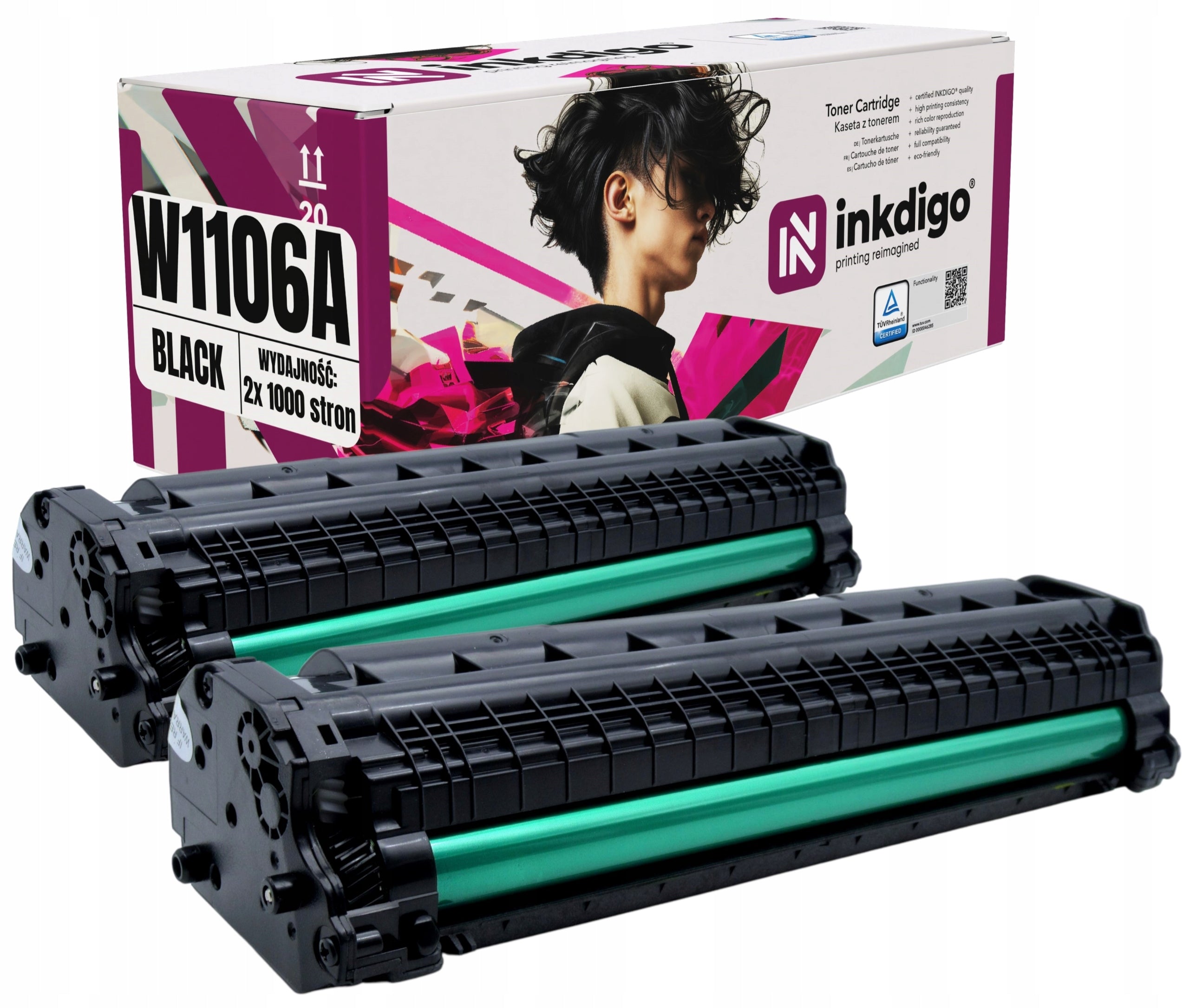 2 Toner cartridges for HP 106A W1106A Laser 135a 135w +CHIP toner cartridge for hp laser mfp 135w