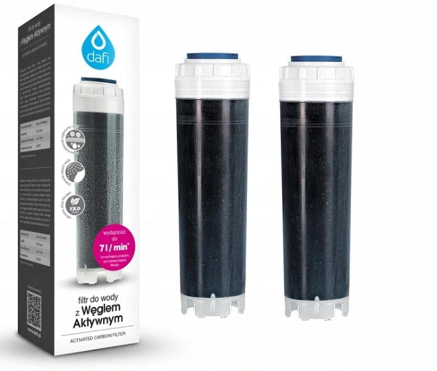 2 X CARTRIDGE FLOW FILTER DAFI WITH ACTIVATED CARBON
