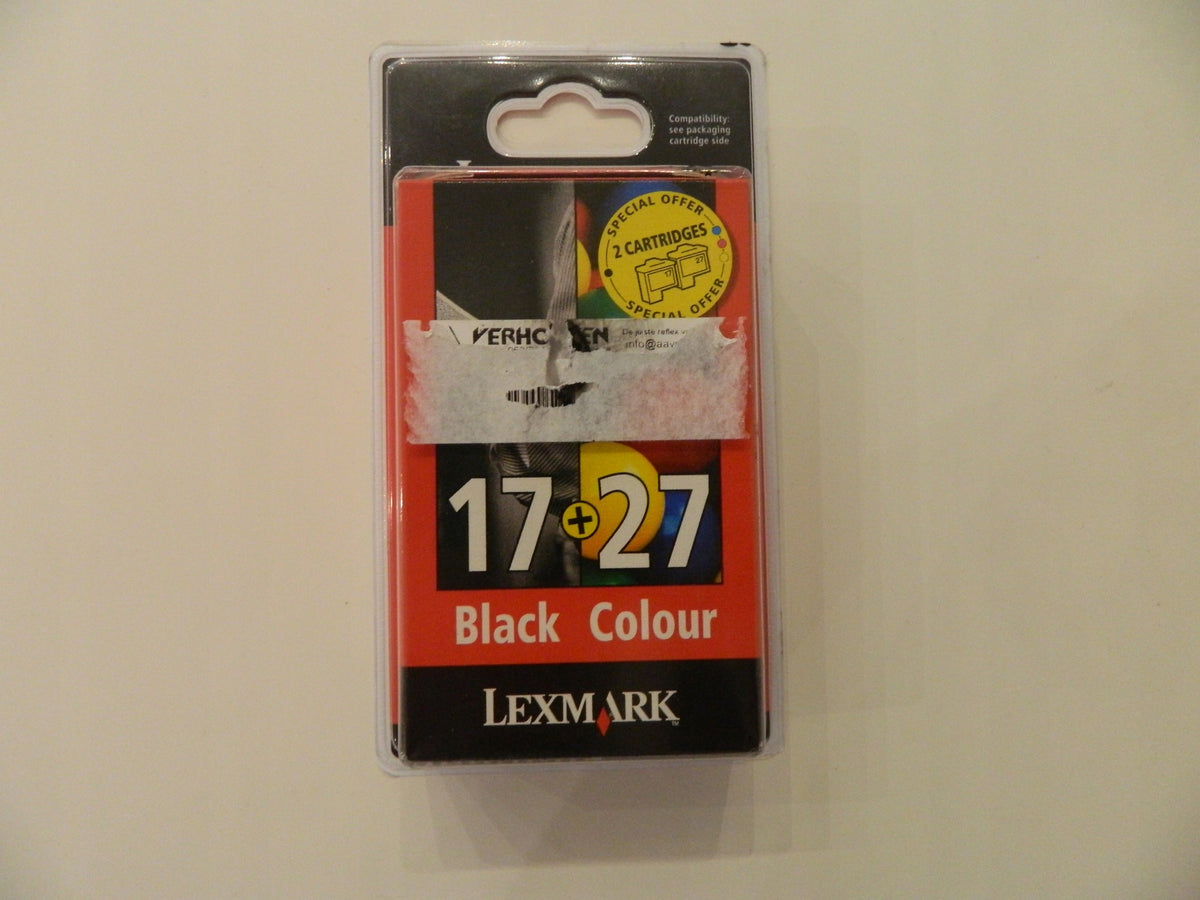 2 X LEXMARK 17 + 27 Black + Colour ORIGINAL