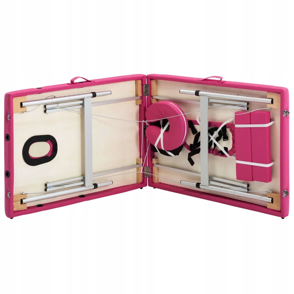 2-Zone Massage Table, Folding, Pink Kind folding table