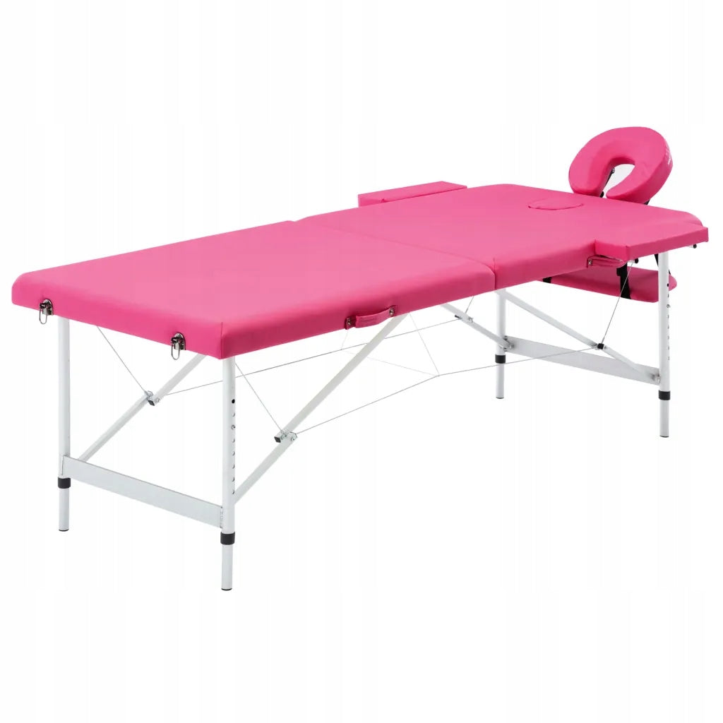 2-Zone Massage Table, Folding, Pink