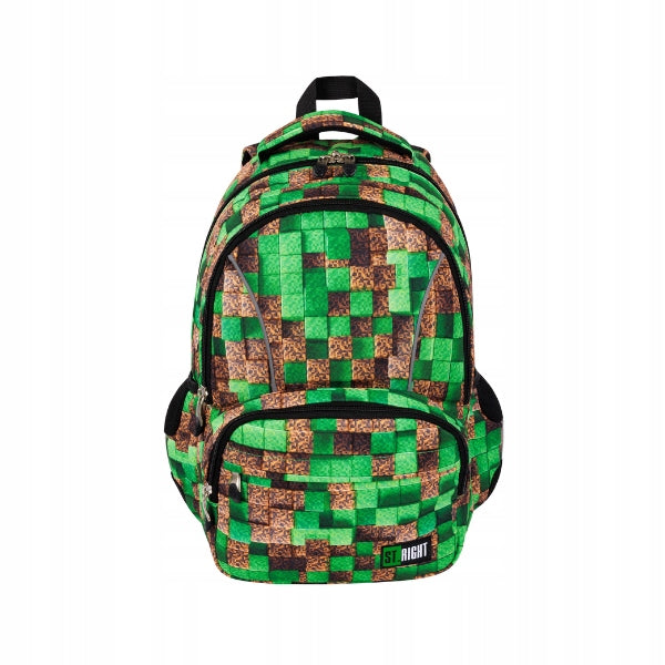 2-chamber school backpack St.Right PIXEL CUBES
