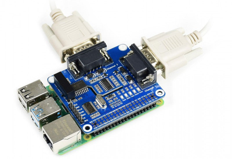 2-channel RS232 isolated, SPI HAT Raspberry Pi SKU: 17498 Manufacturer code 17498