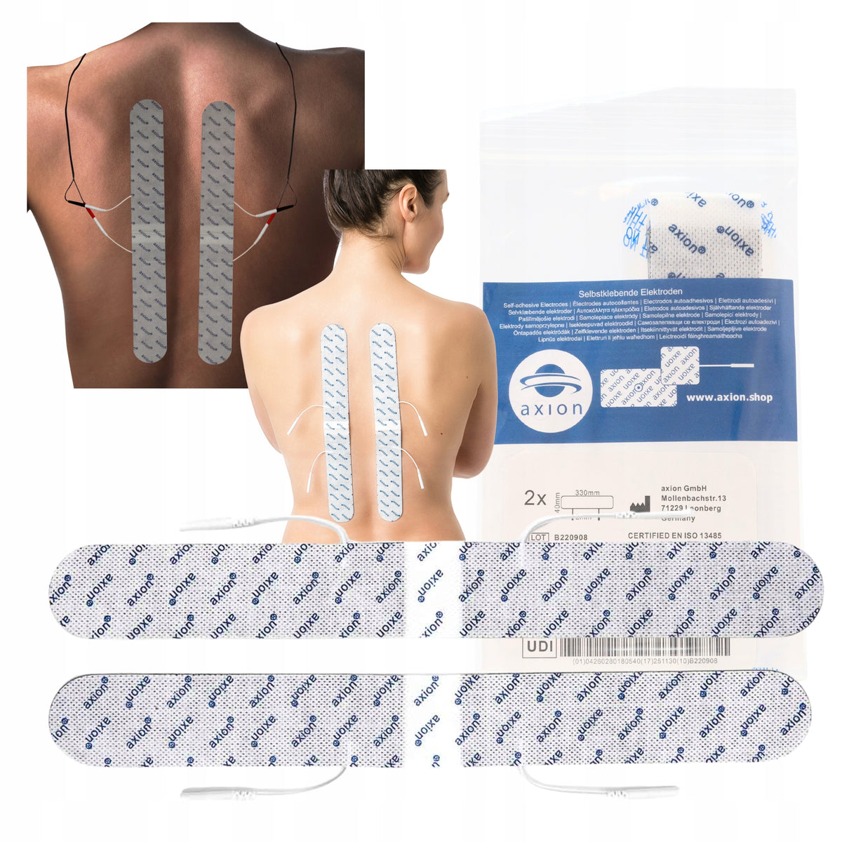 2 electrodes TENS EMS gel 33x4cm pin2 back pain of the back of the cross axion Packaging status original