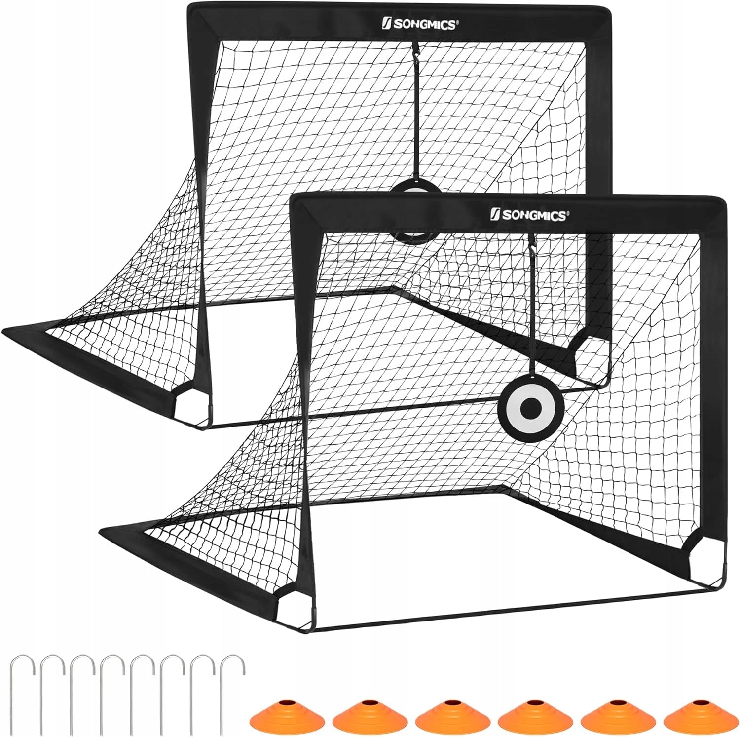 2 folding football goals SONGMICS 120x80cm black portable football field Brand no brand