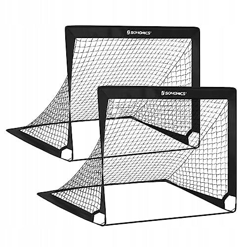 2 folding football goals SONGMICS 120x80cm black portable football field