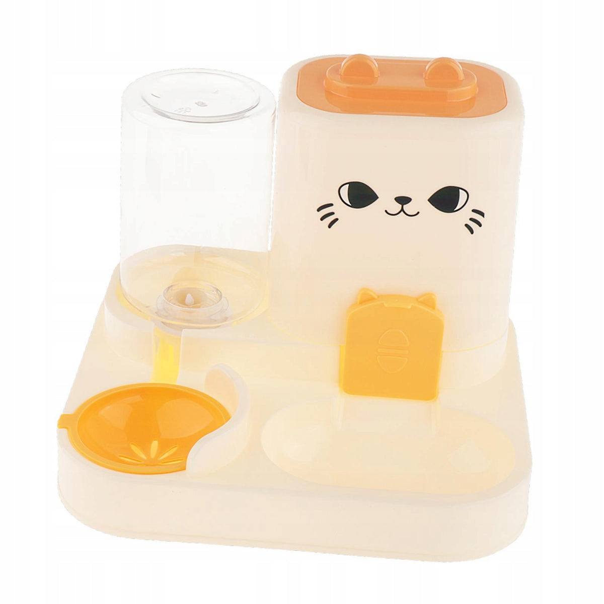2 in 1 Automatic Pet Feeder Water Container for Small Animals Puppy Yellow