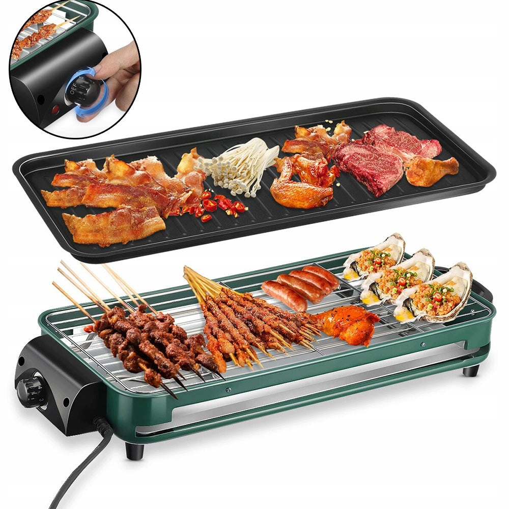 2-in-1 Electric Table Grill with Smooth Power Control, 1500 W