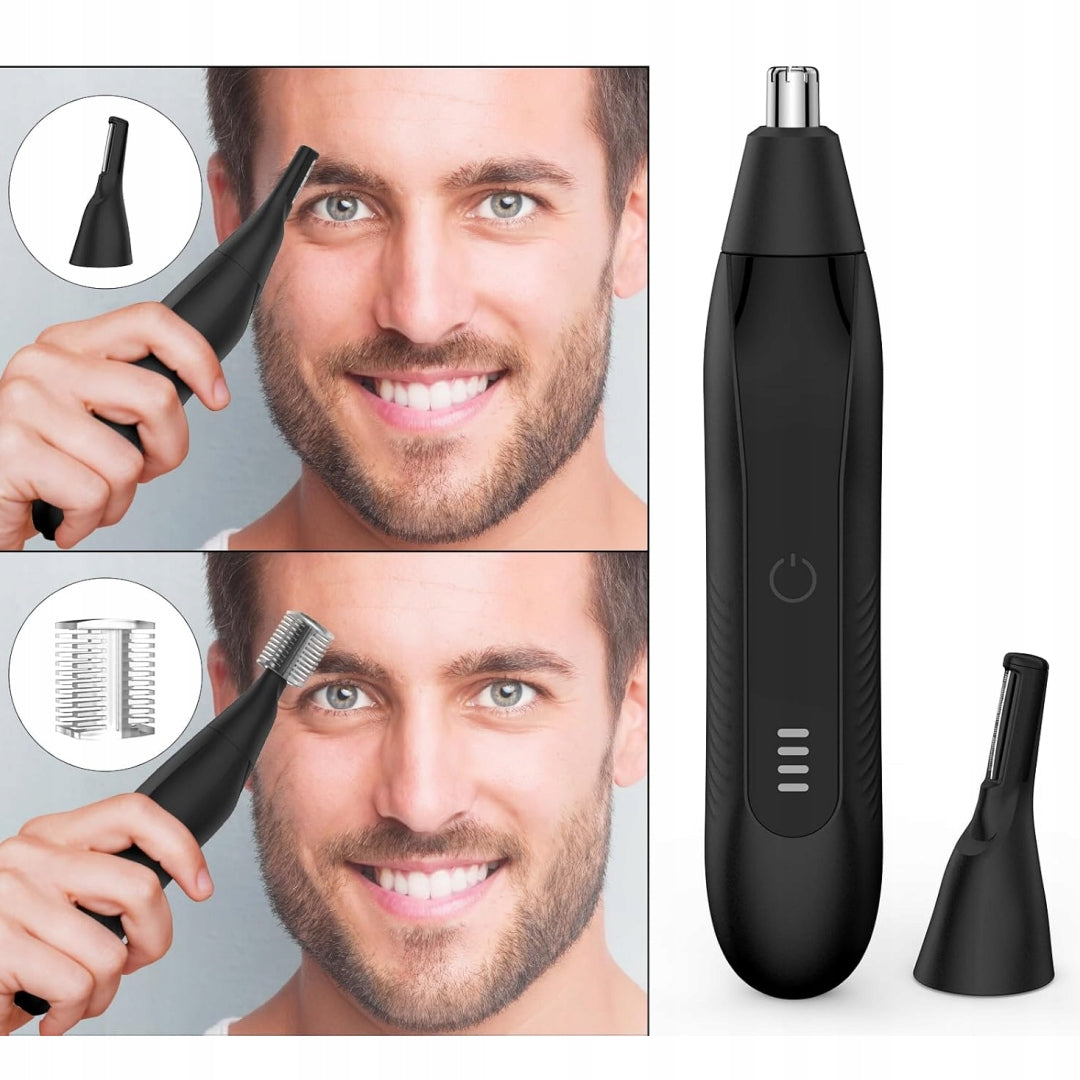 2-in-1 Rechargeable Nose & Ear Hair Trimmer, Painless Eyebrow Facial Shaver Packaging status original