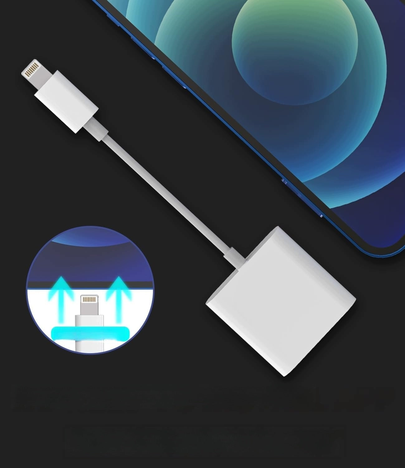 2 in 1 SD Micro SD Lightning Card Reader for iPhone 14 13 Pro iPad Adapter Packaging status original