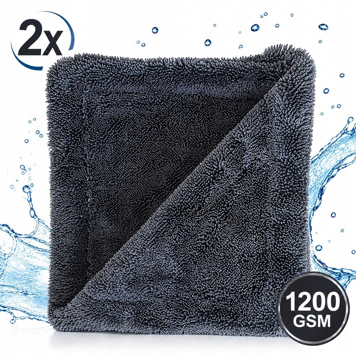 2 ks Mikrovláknový uterák na auto 40x40 cm 1200 GSM bez šmúh Manufacturer GUCIK