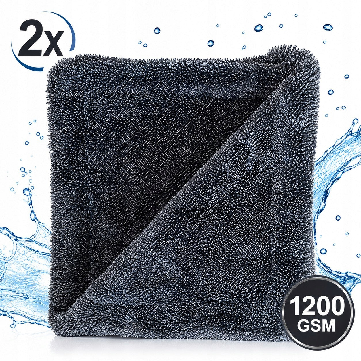 2 ks Mikrovláknový uterák na auto 40x40 cm 1200 GSM bez šmúh Manufacturer GUCIK