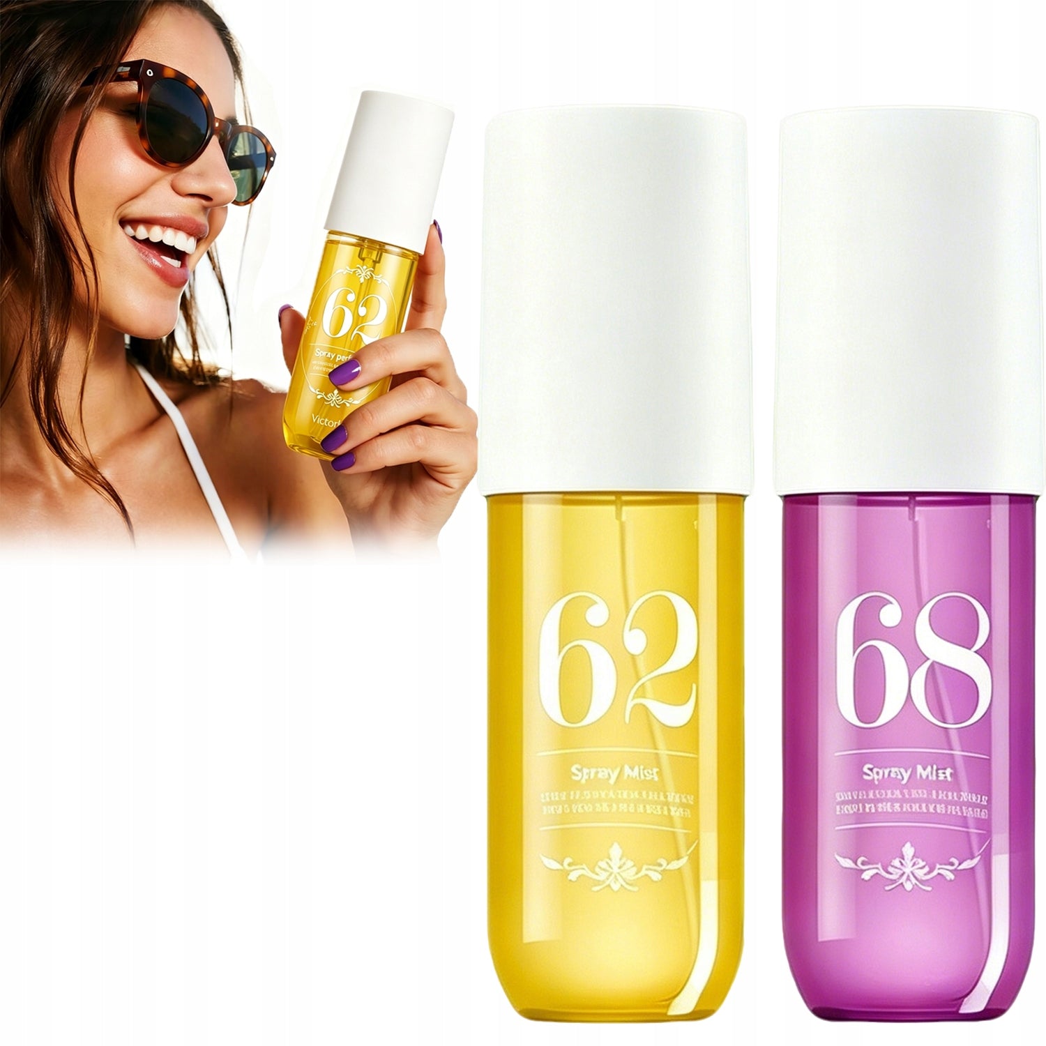 2 packs of perfume spray for hair and body, 90 ml each