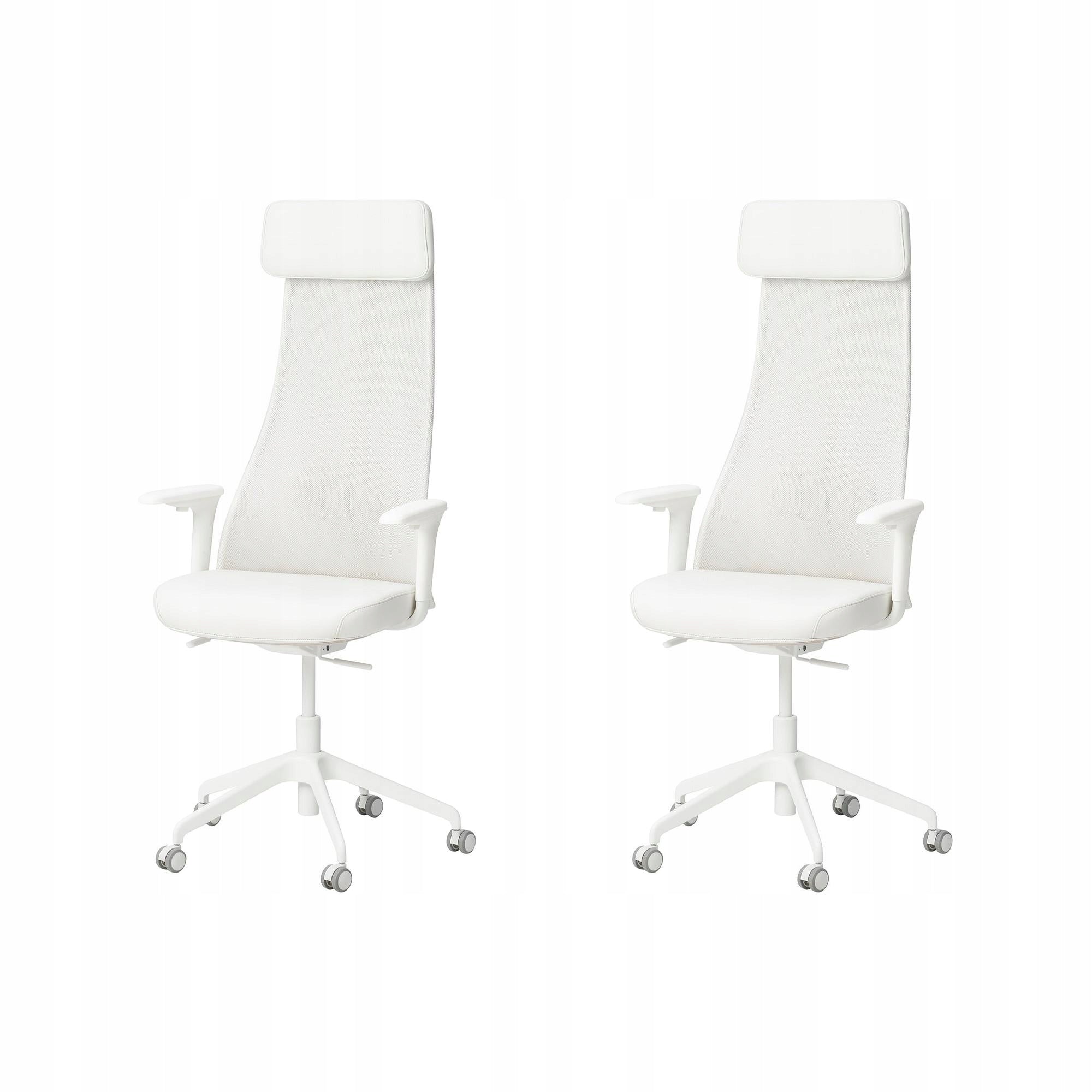 2 pcs JARVFJALLET Grann white office chair with armrests