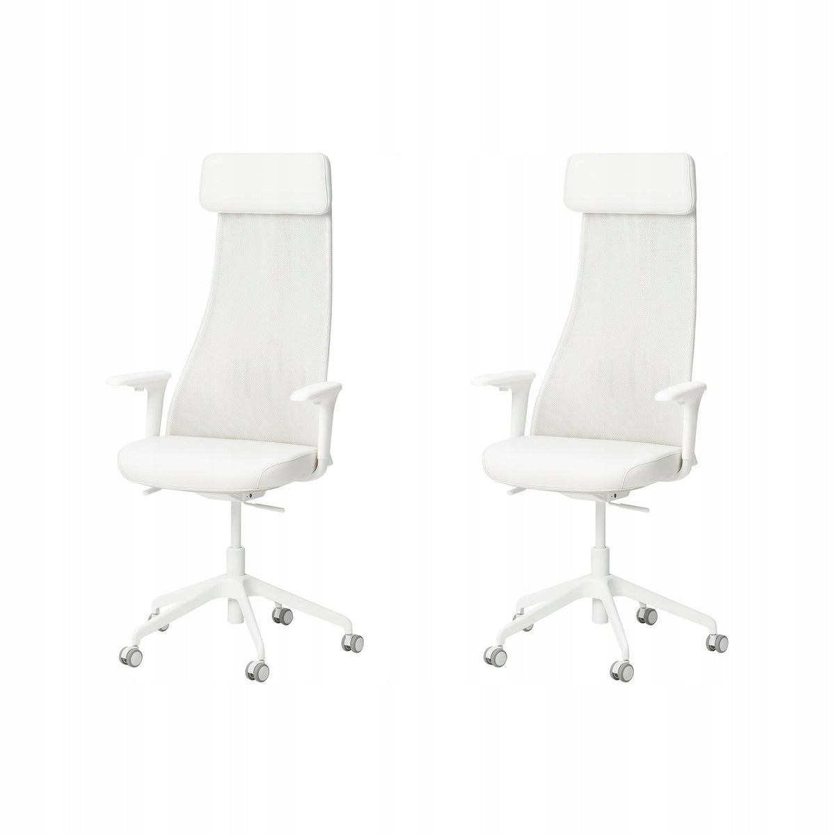 2 pcs JARVFJALLET Grann white office chair with armrests