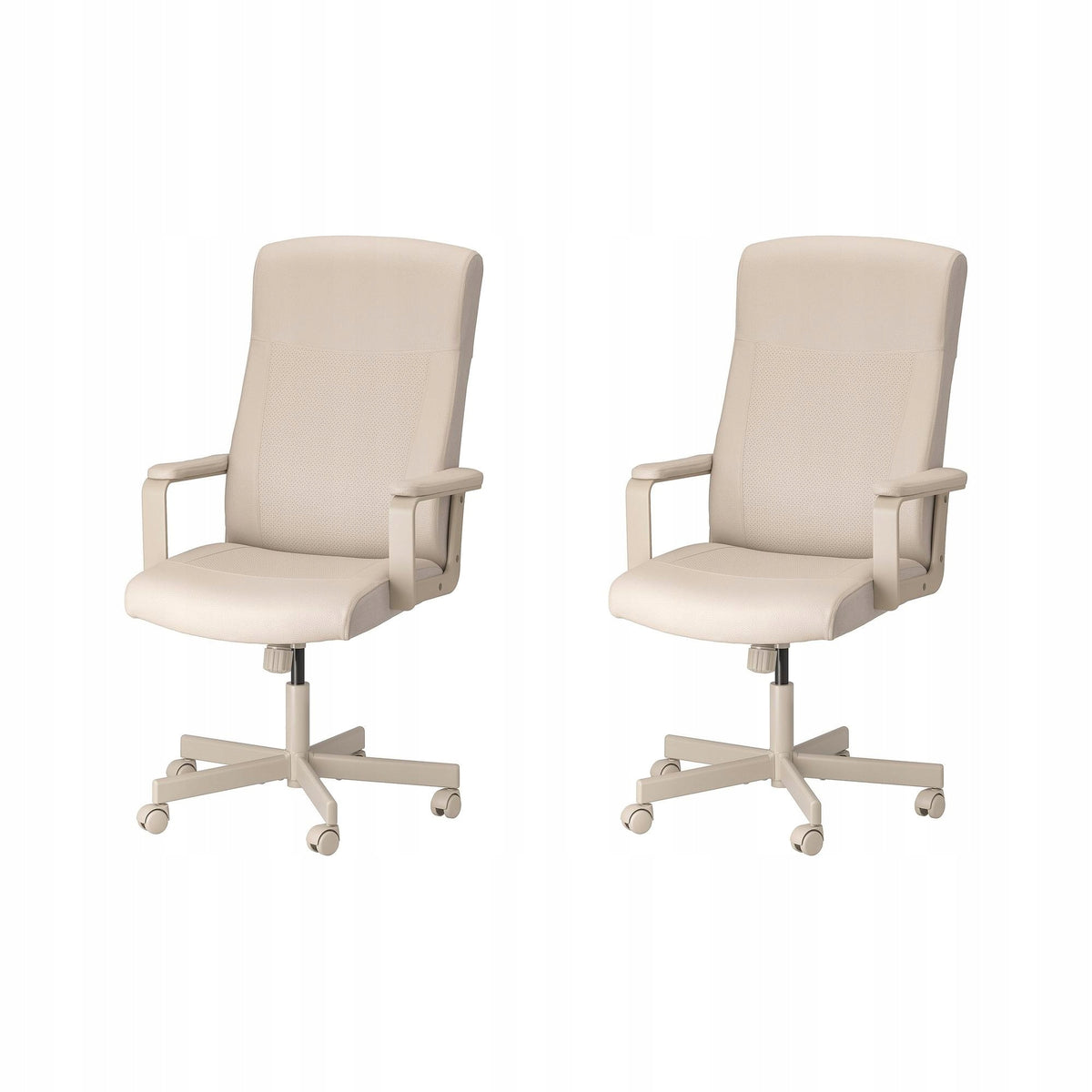 2 pcs MILLBERGET Murum Beige Swivel Chair for Office and Living Room