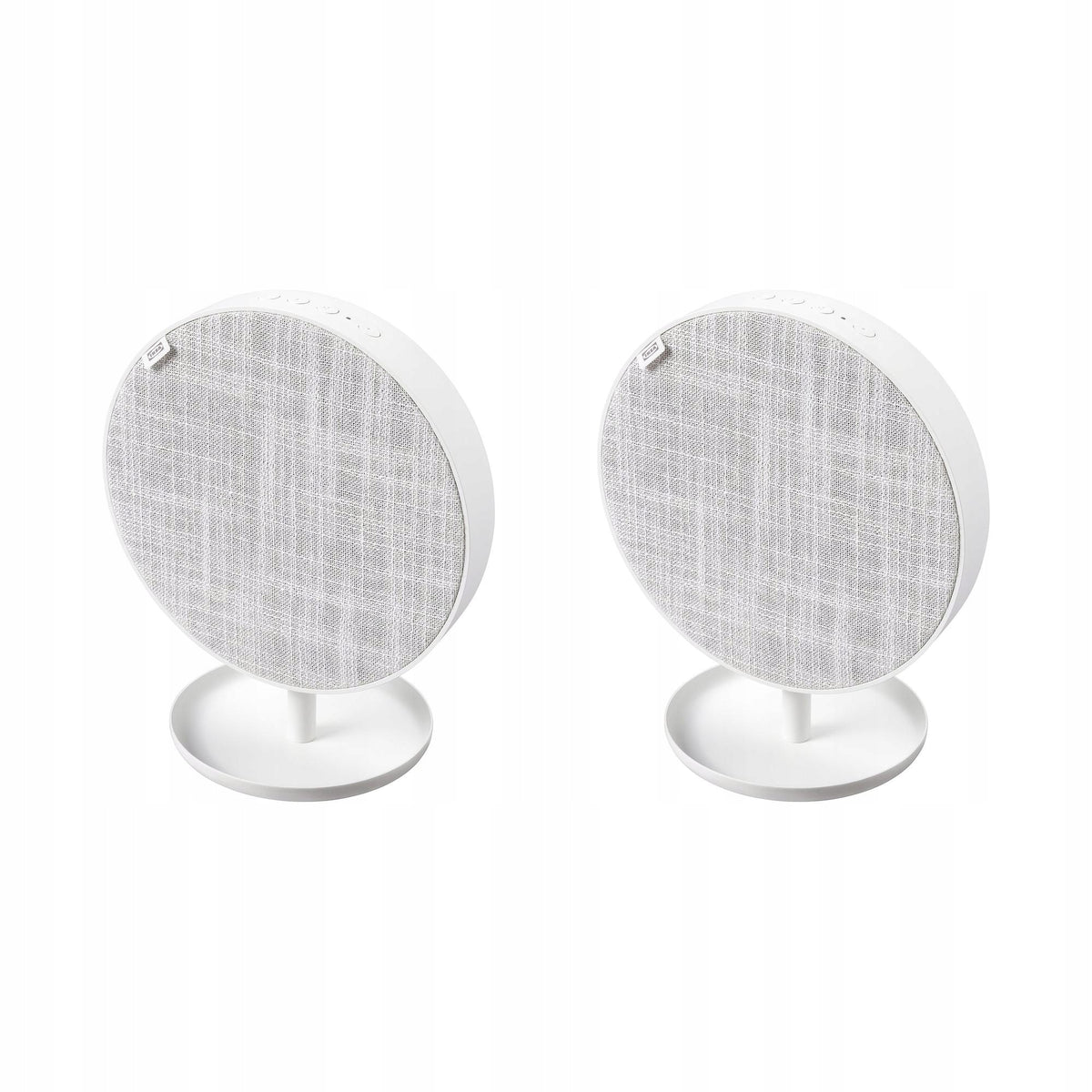 2 pcs Portable Bluetooth Speaker White 19cm Wireless