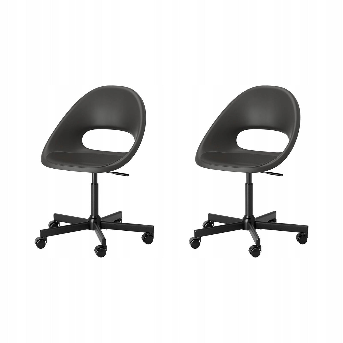2 pcs swivel chair ELDBERGET MALSKAR dark grey black