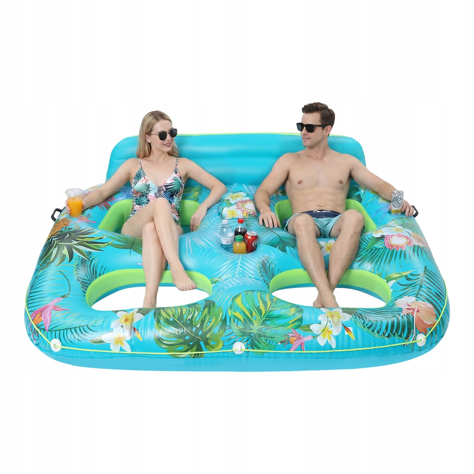 2-person Pool Float, Inflatable Swimming Mattress, 205*168*60cm