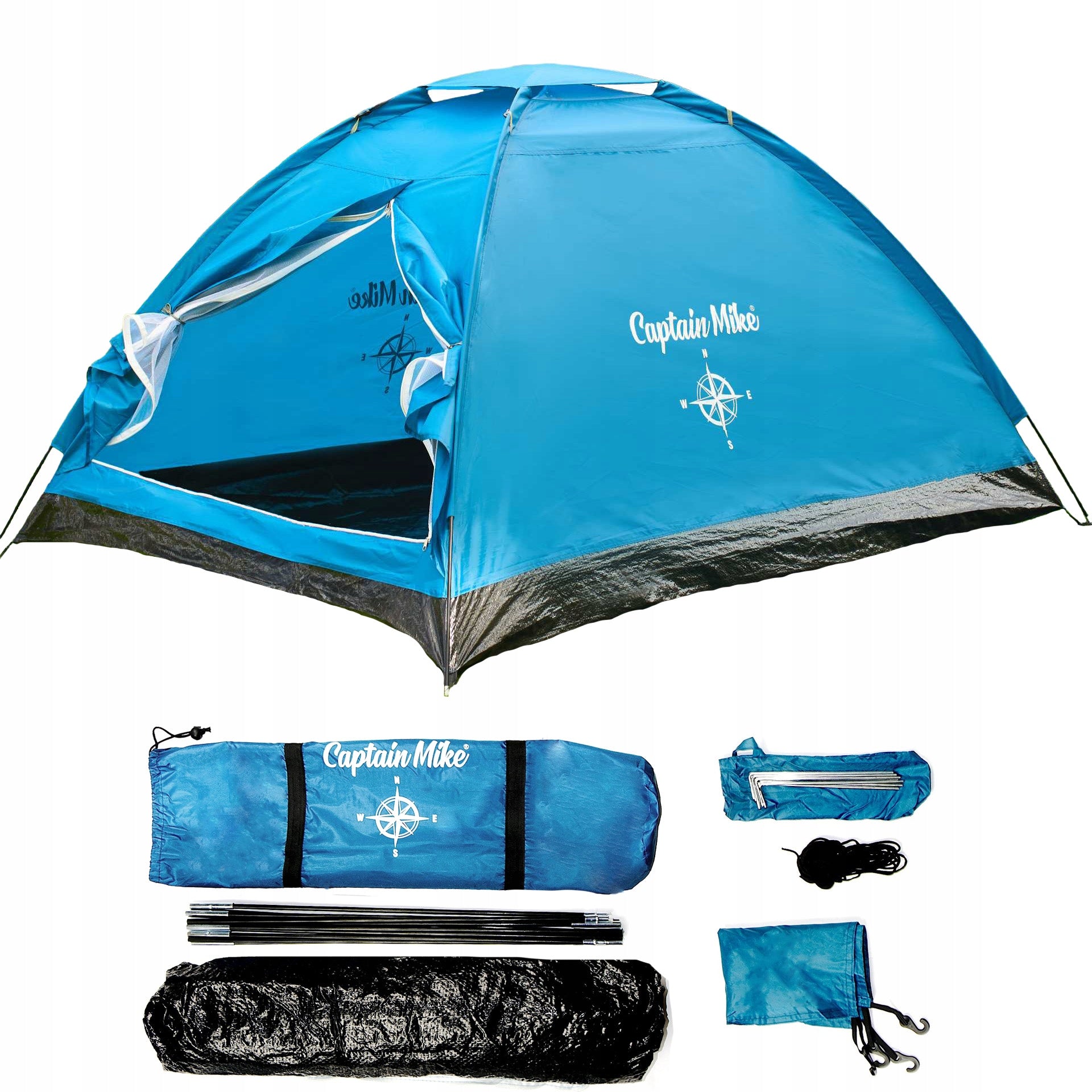 2-person camping tent 200x140x100 cm UPF50+ Captain Mike