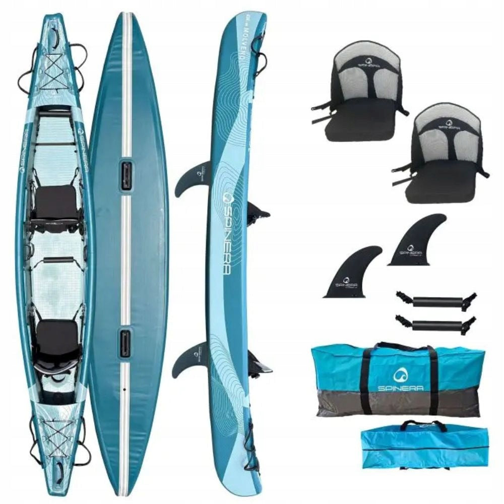 2-person pumped kayak SPINERA Molveno 430 teal/white/grey