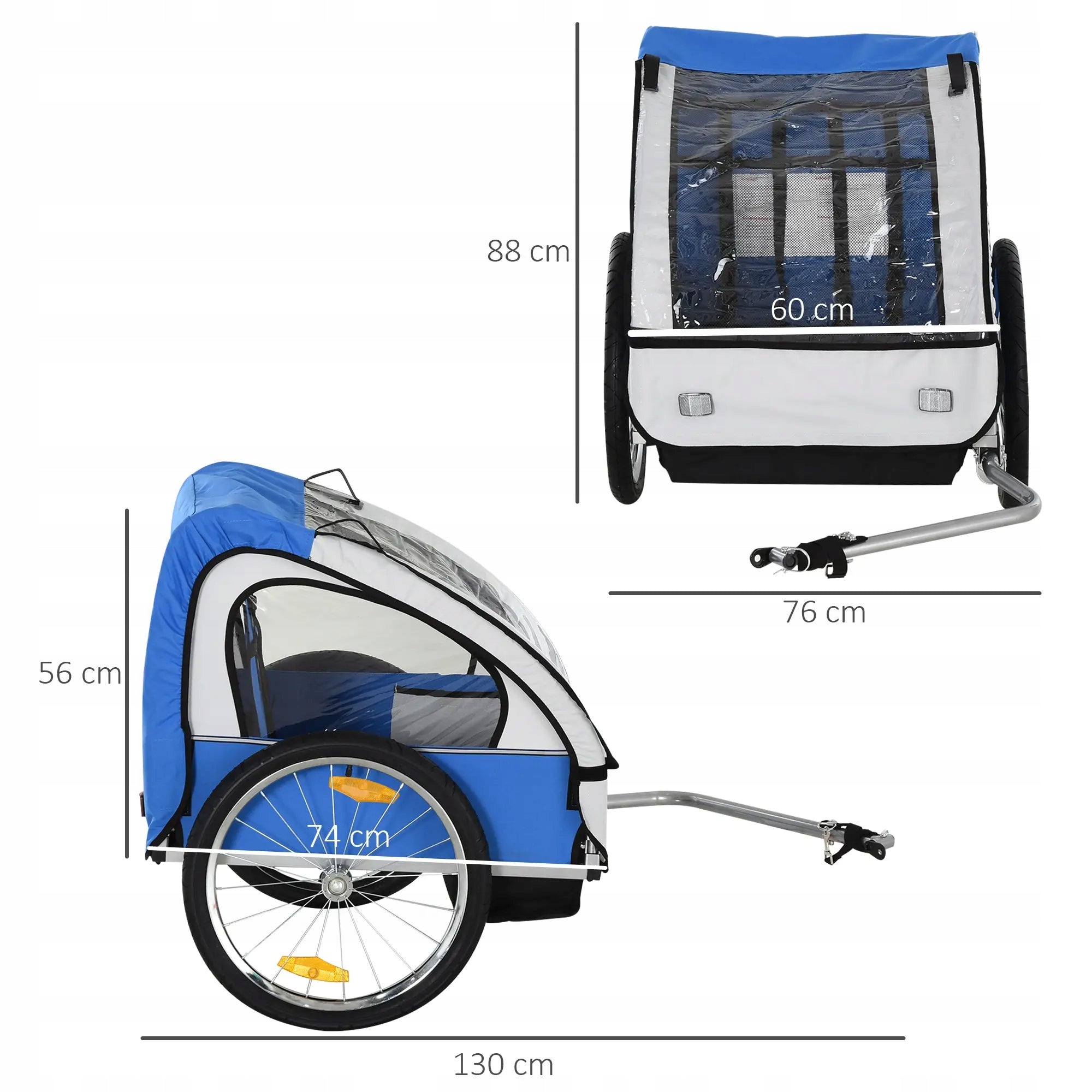 2-seater bicycle trailer, bicycle trolley for children Manufacturer code 440-008BU