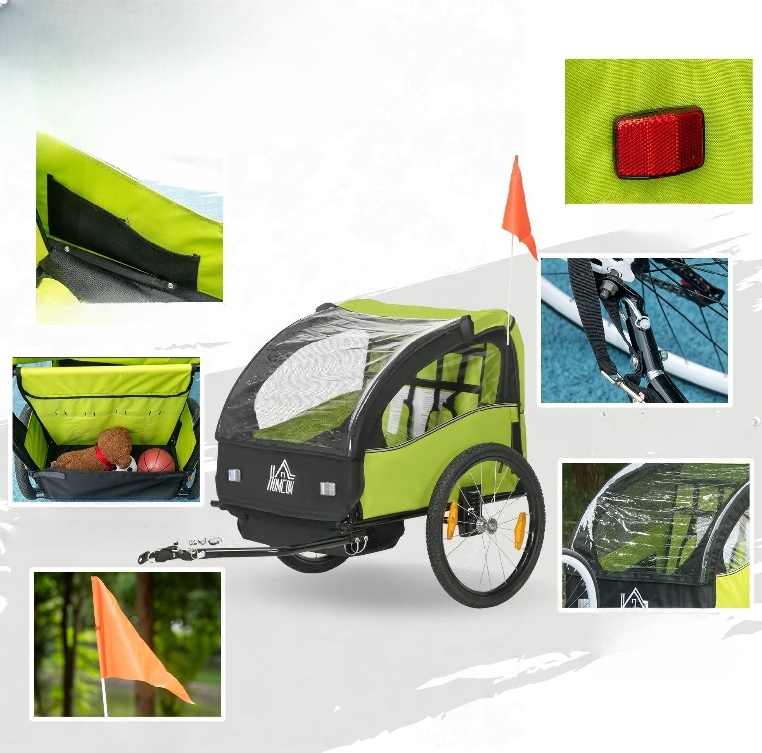 2-seater bicycle trailer for children – cushioned, transport trolley Brand no brand