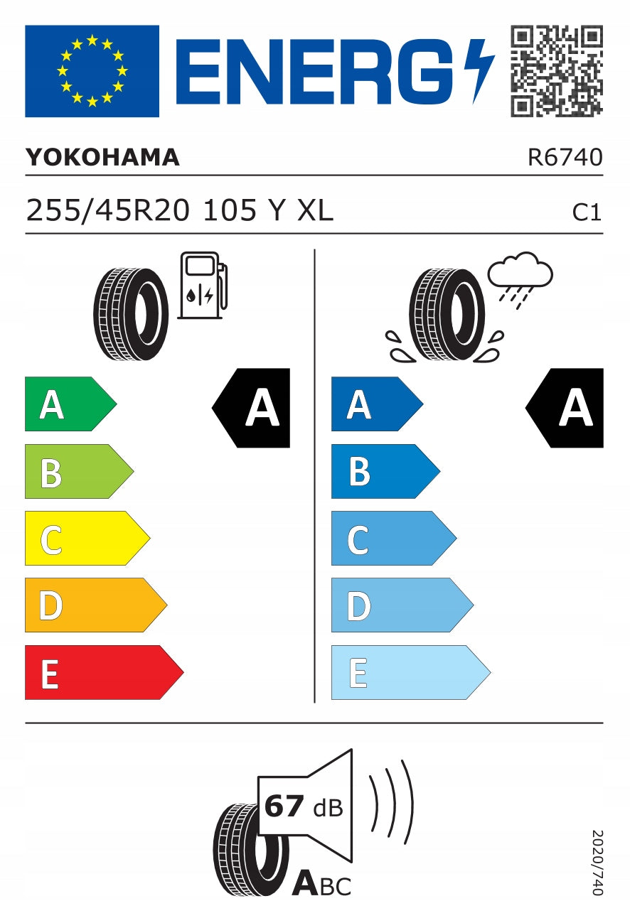 2 summer tyres 255/45R20 105Y YOKOHAMA Advan Sport V107E Season summer