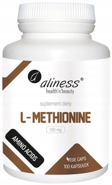 2 x Aliness L-Methionine 500 mg 100 Vege caps Antioxidant Nail Skin Packaging status original