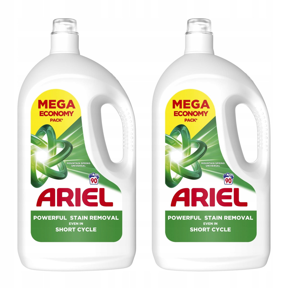 2 x Ariel Mountain Spring Universal Washing Liquid, 2 x 4.05L, 2 x 90 Washes