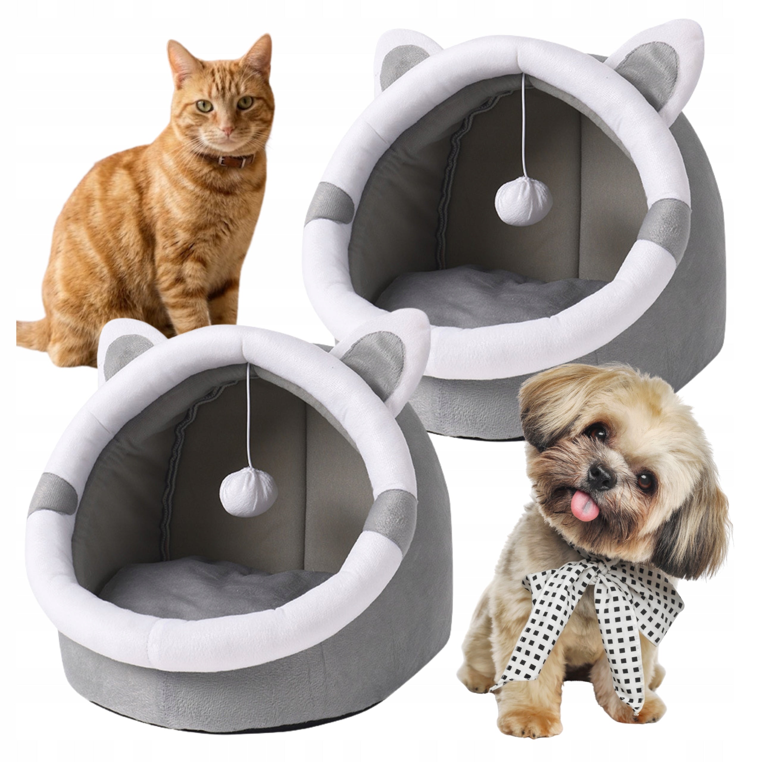 2 x BED CAT BOOTH DOG 2in1SOFT BED PILLOW TOY