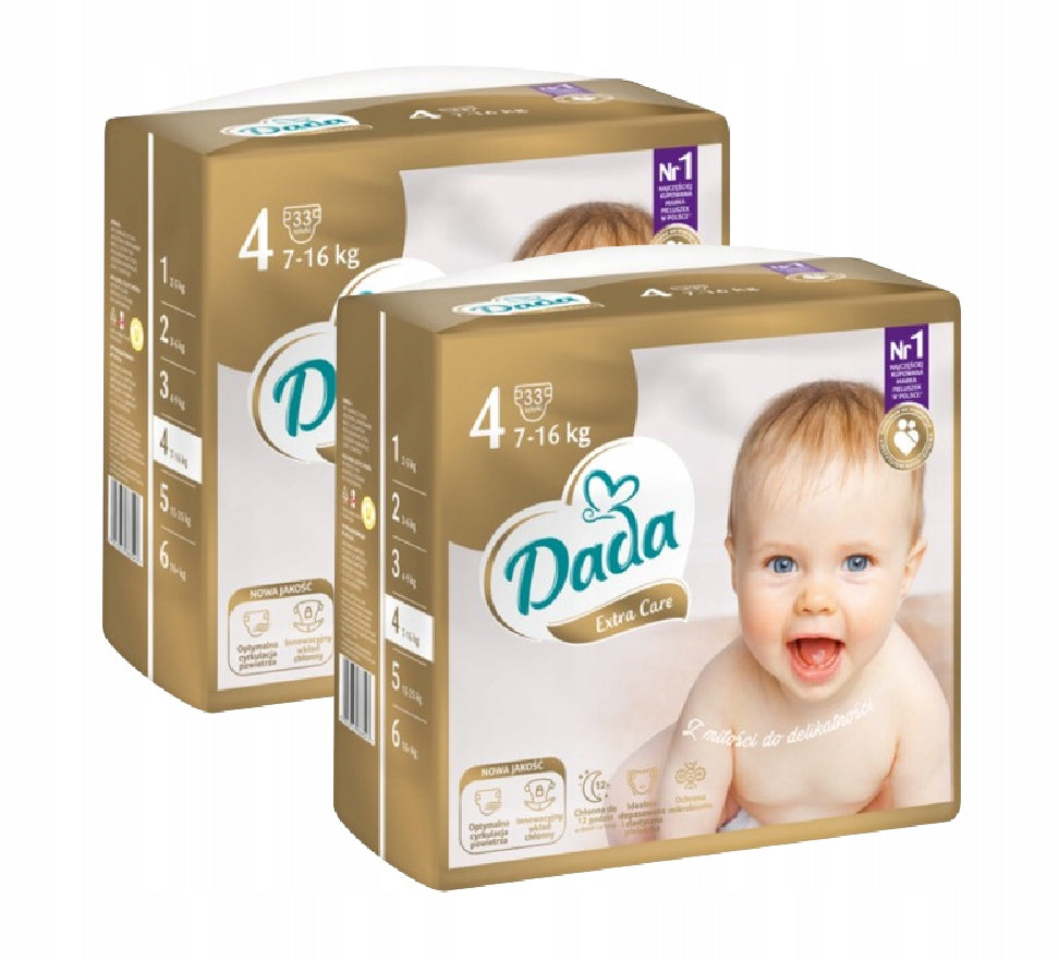 2 x Dada Extra Care Diapers Size 4, 33 Pieces