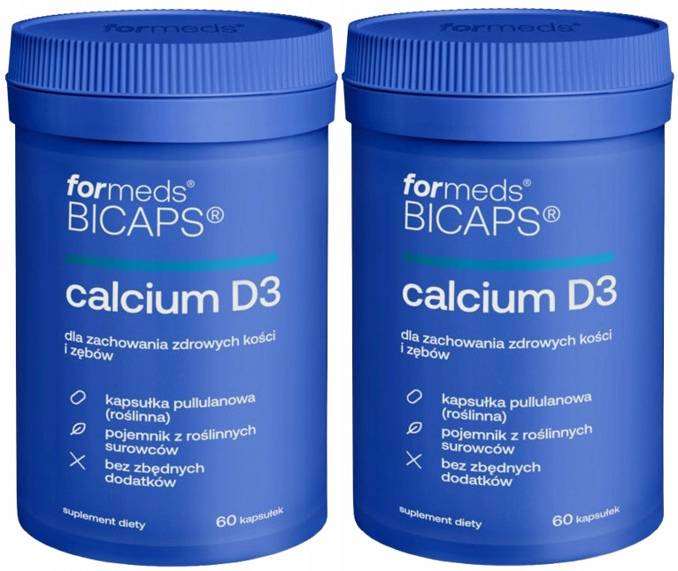 2 x ForMeds BICAPS CALCIUM D3 Muscle Bones Calcium Absorption 60 kaps