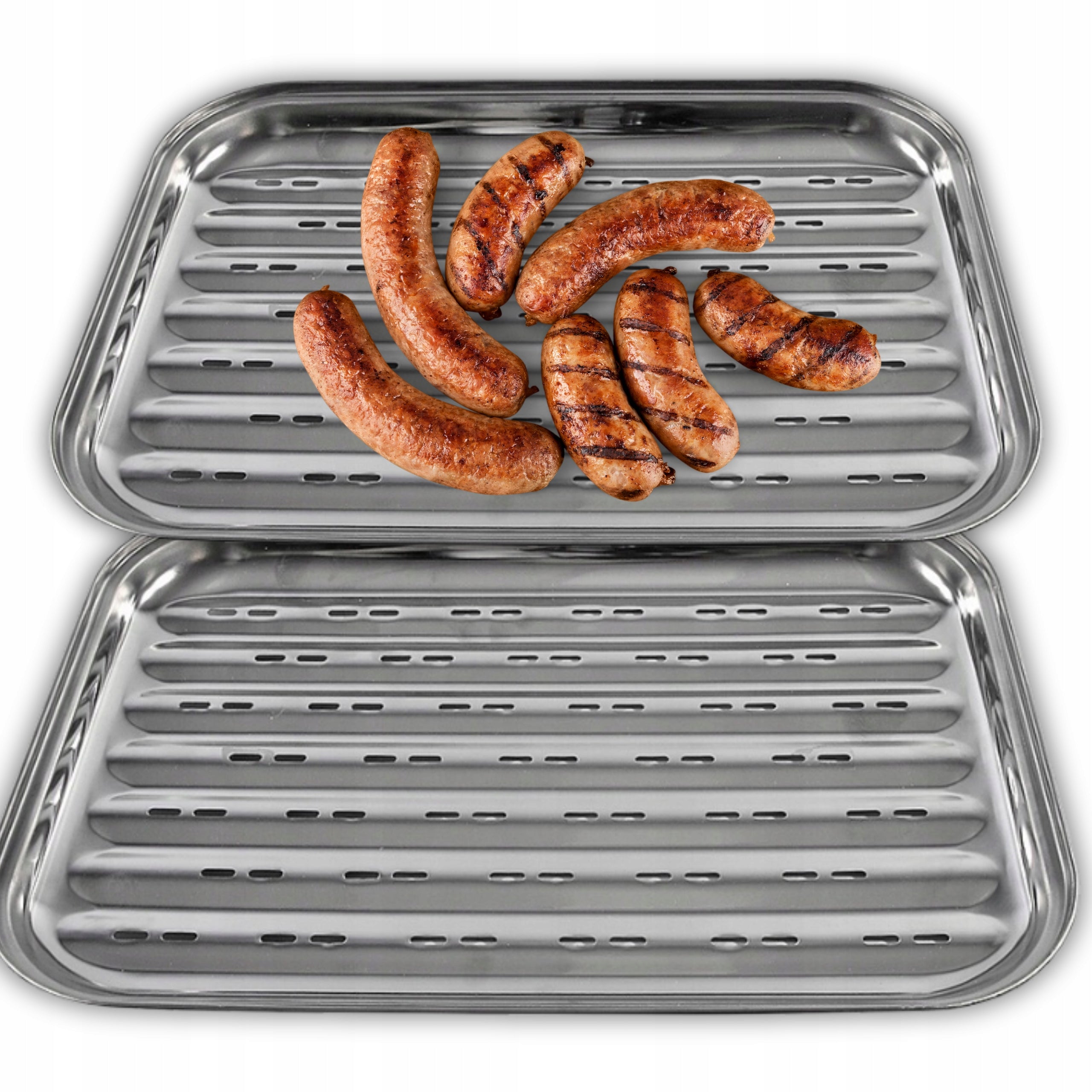 2 x GRILL TRAY Steel STAINLESS REUSABLE GRATE Product weight with unit packaging 0.5 kg