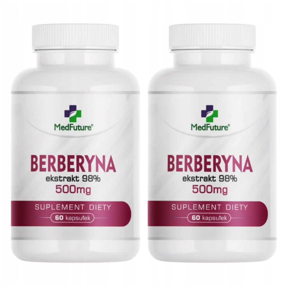 2 x MEDFUTURE BERBERINE EXTRACT 98% 500MG 60CAPS CIRCULATORY SYSTEM METABOLISM