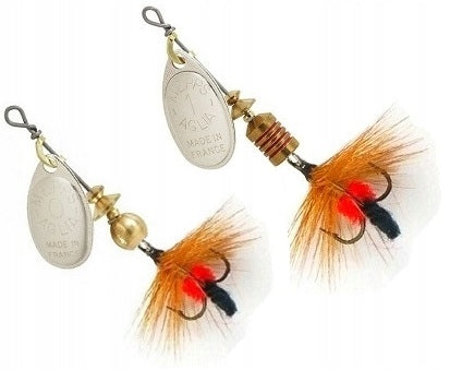 2 x MEPPS AGLIA MOUCHE RED FLY SILVER Size 0' - 1'