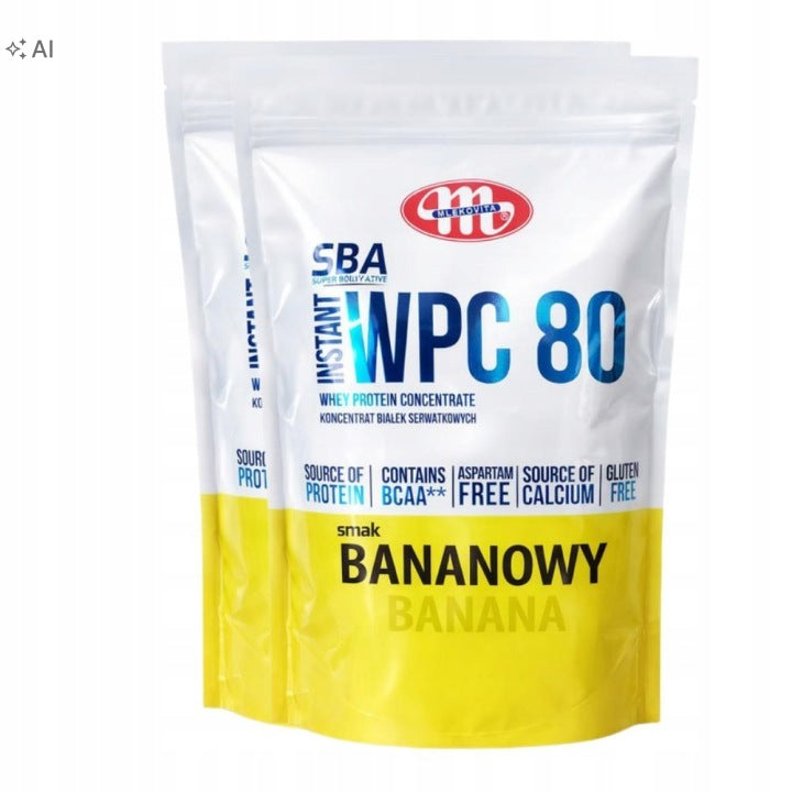 2 x Mlekovita protein supplement 700g WPC protein concentrate banana flavour
