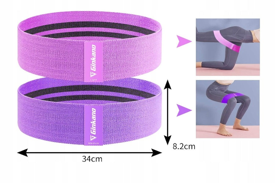 2 x RUBBER MATERIAL HIP BAND FOR EXERCISE Color multicolor