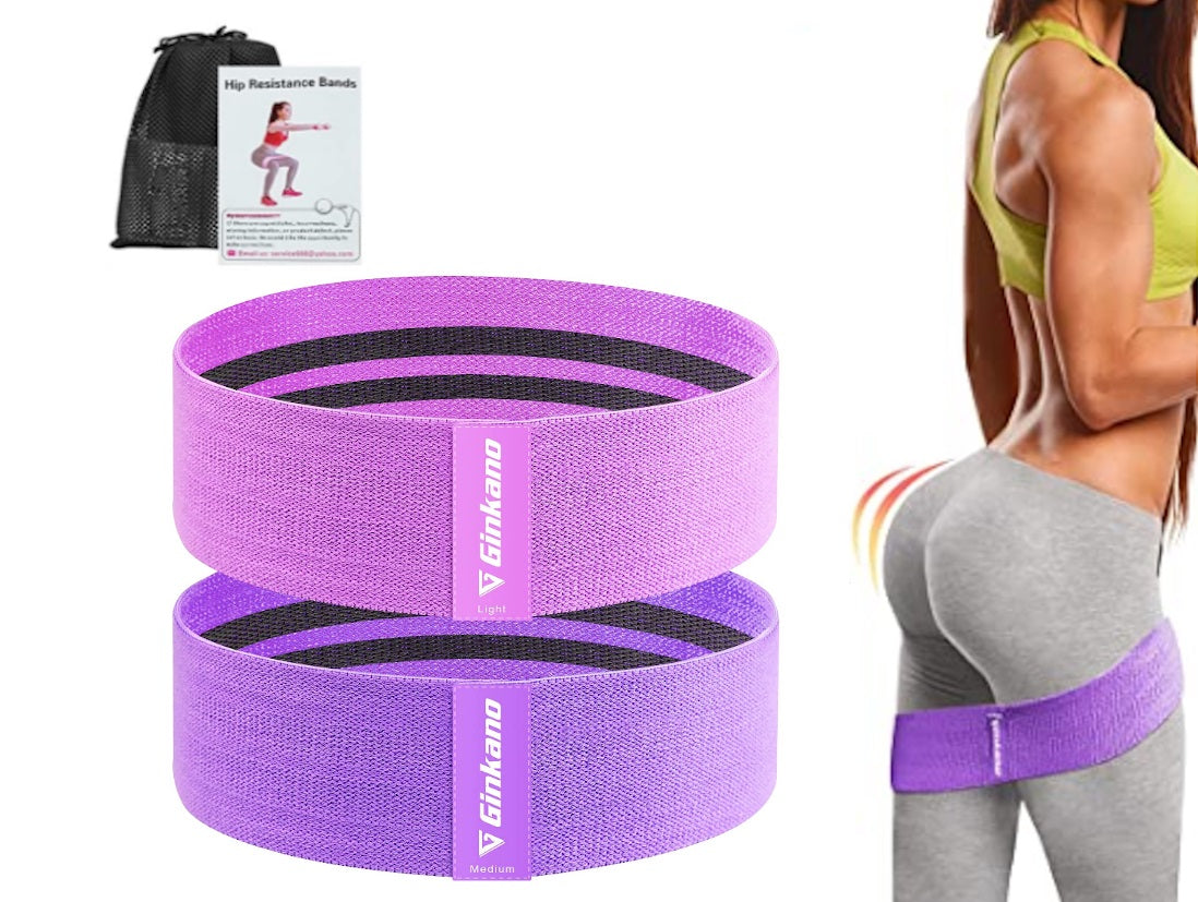 2 x RUBBER MATERIAL HIP BAND FOR EXERCISE