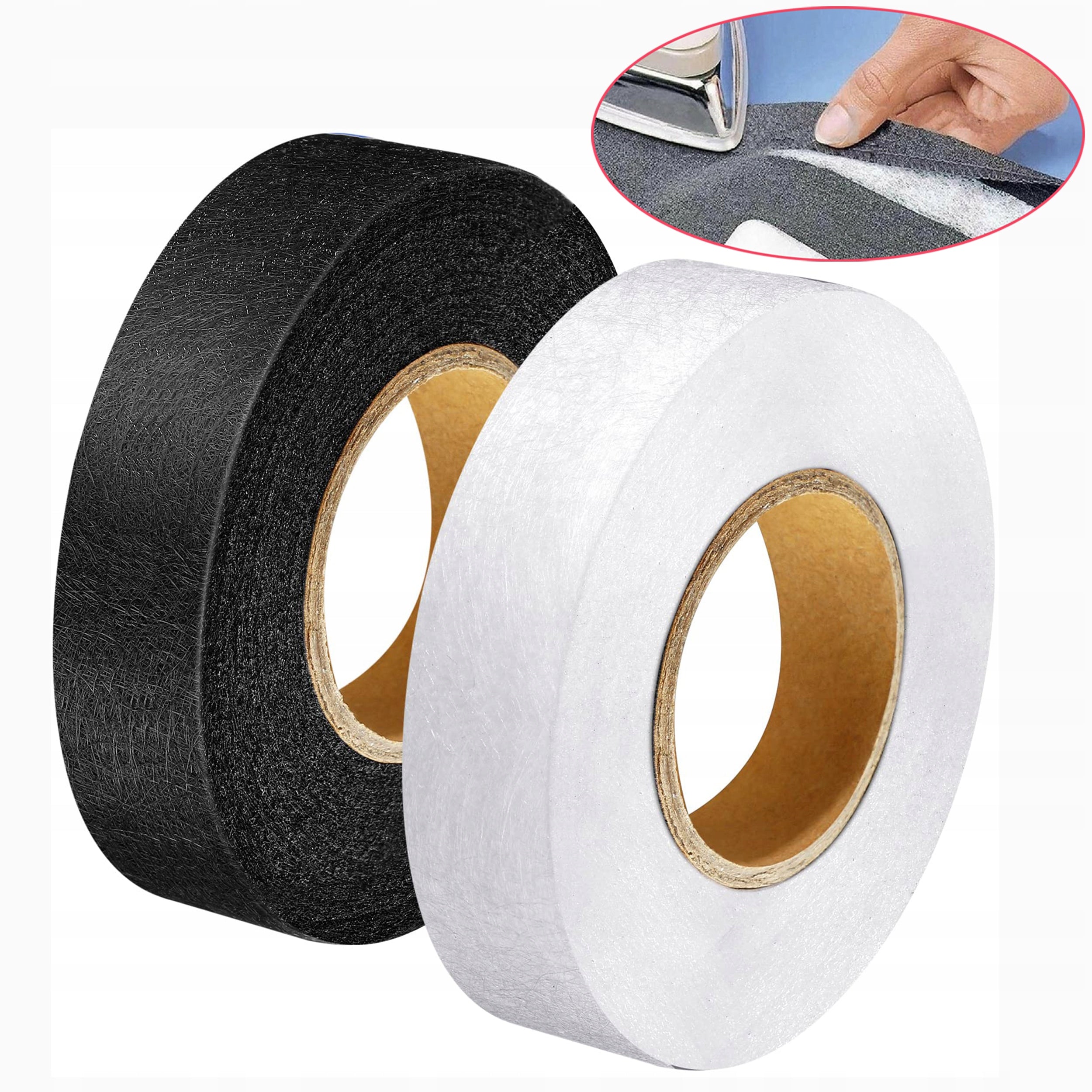 2 x TROUSER ROLL-UP TAPE CLOTHES SHORTENING PANTS REPAIR 20mm Total 100M