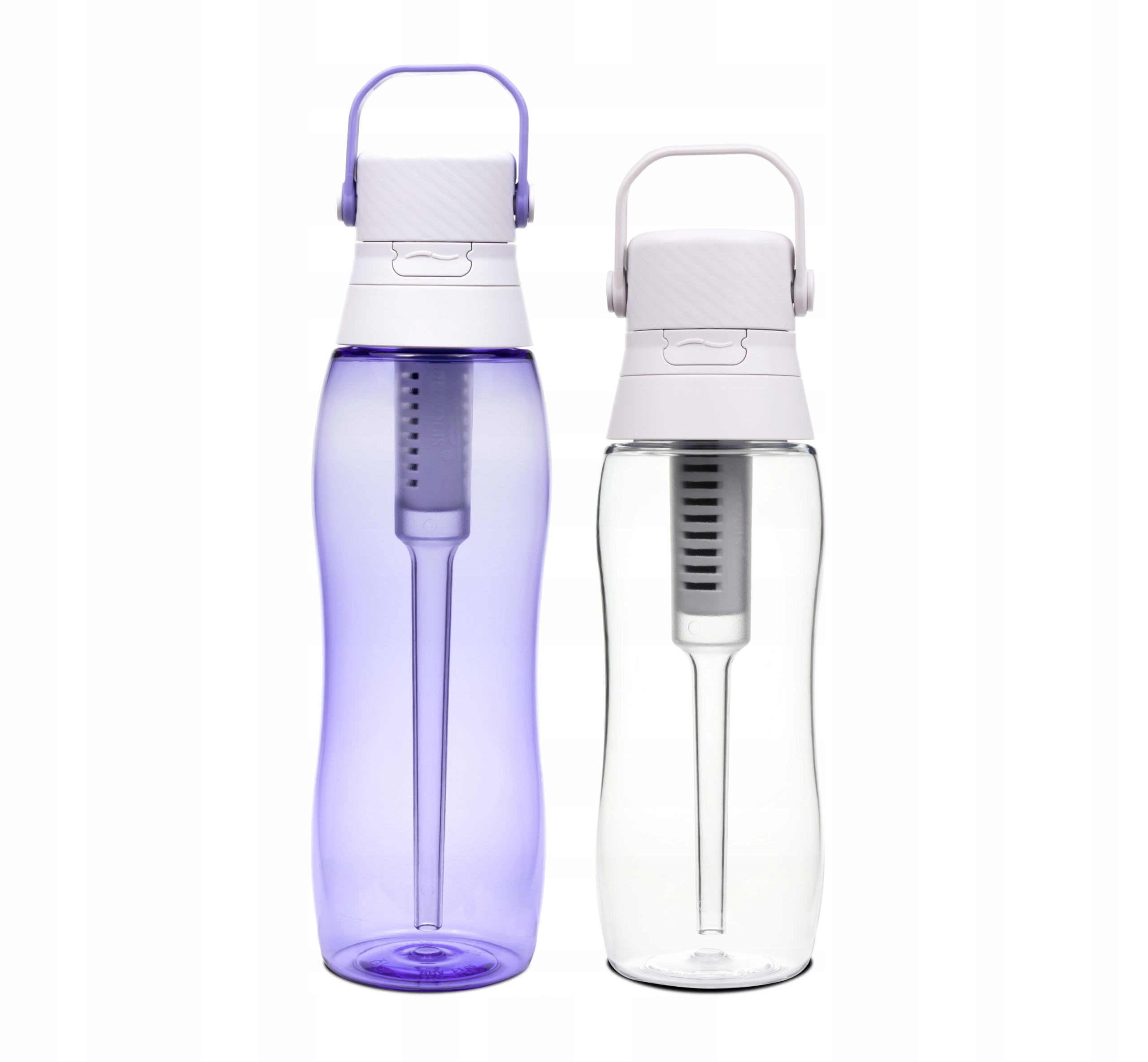 2 x Tritan Filter Bottle - White 500ml, Lavender 750ml