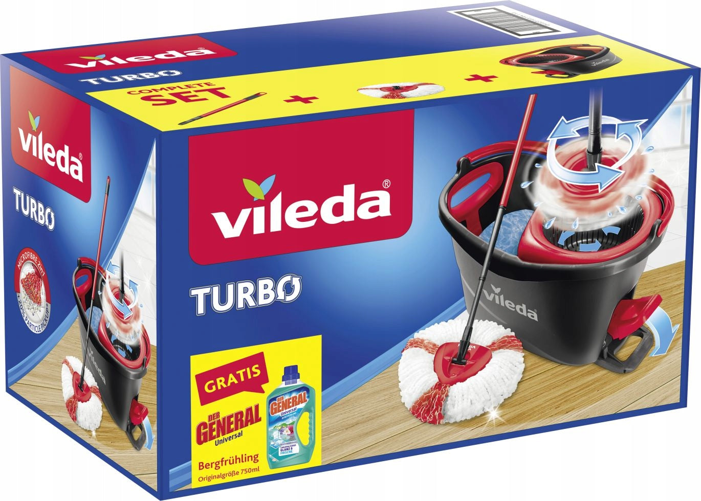 2 x VILEDA ROTARY MOP Easy Wring and Clean TURBO Manufacturer code 167751