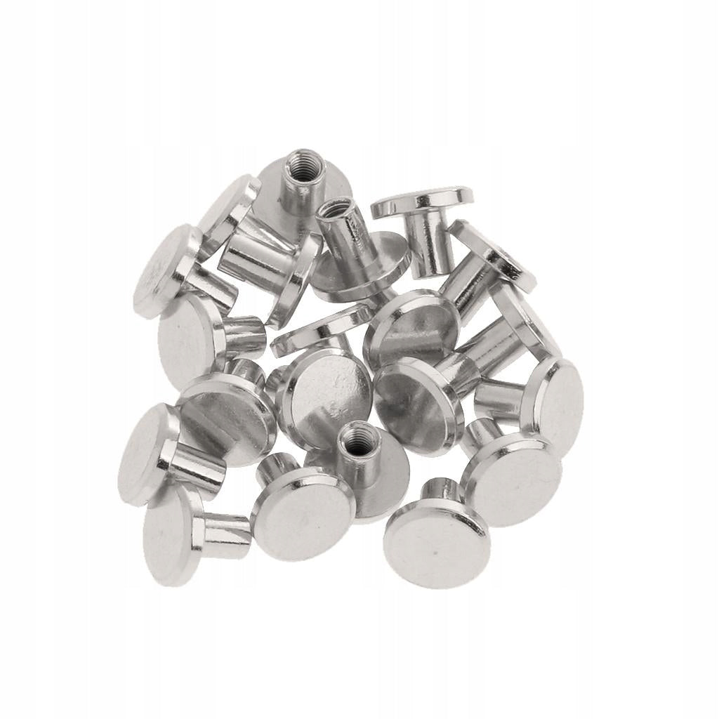 20 Sets 8mm Round Button Rivet Studs Screwback for Leather Silver Manufacturer code 04559003917
