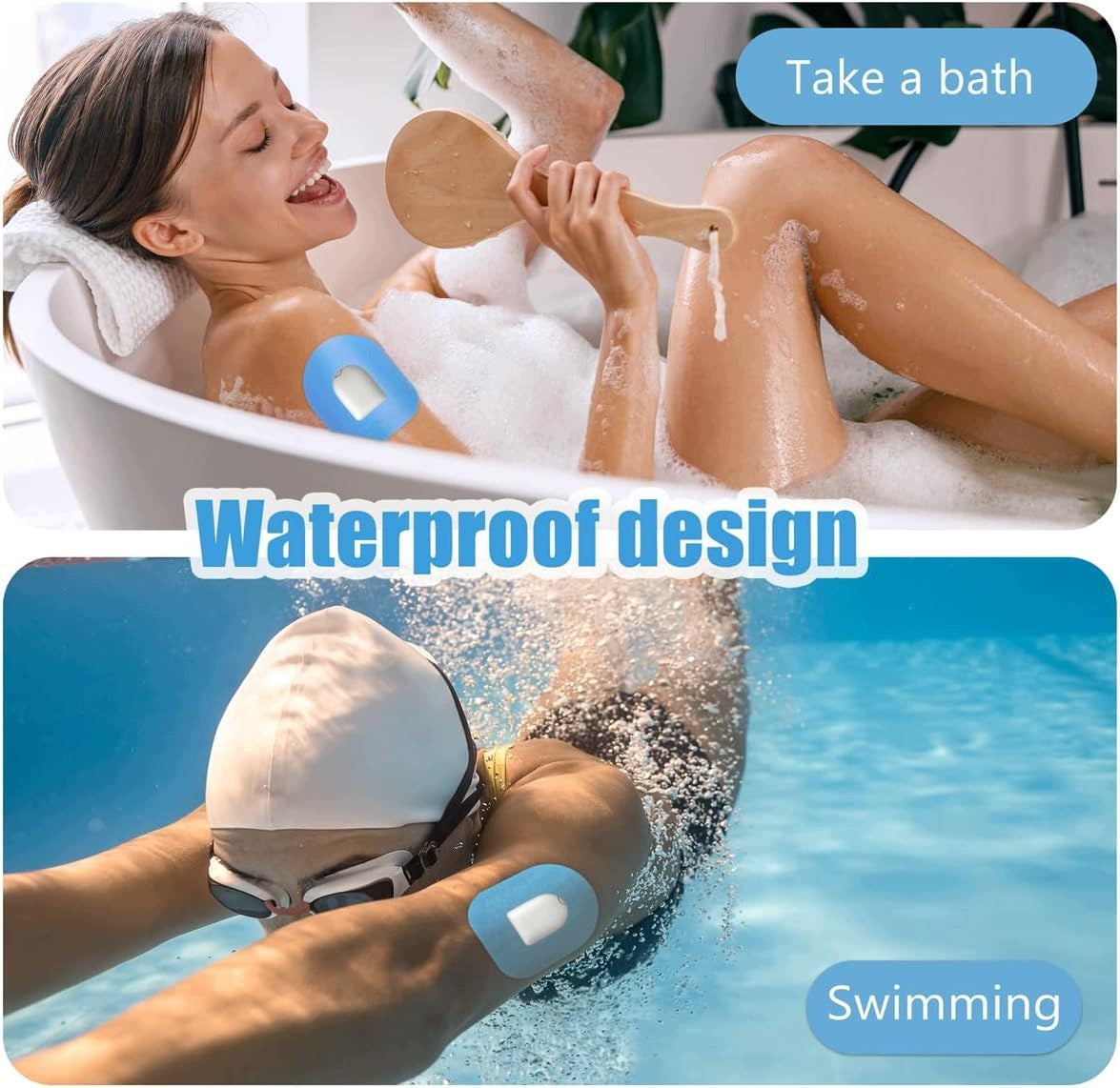 20 WATERPROOF PATCHES FOR OMNIPOD 5 BREATHABLE BLUE Medical device type accessories for a medical device or a product without an intended medical purpose