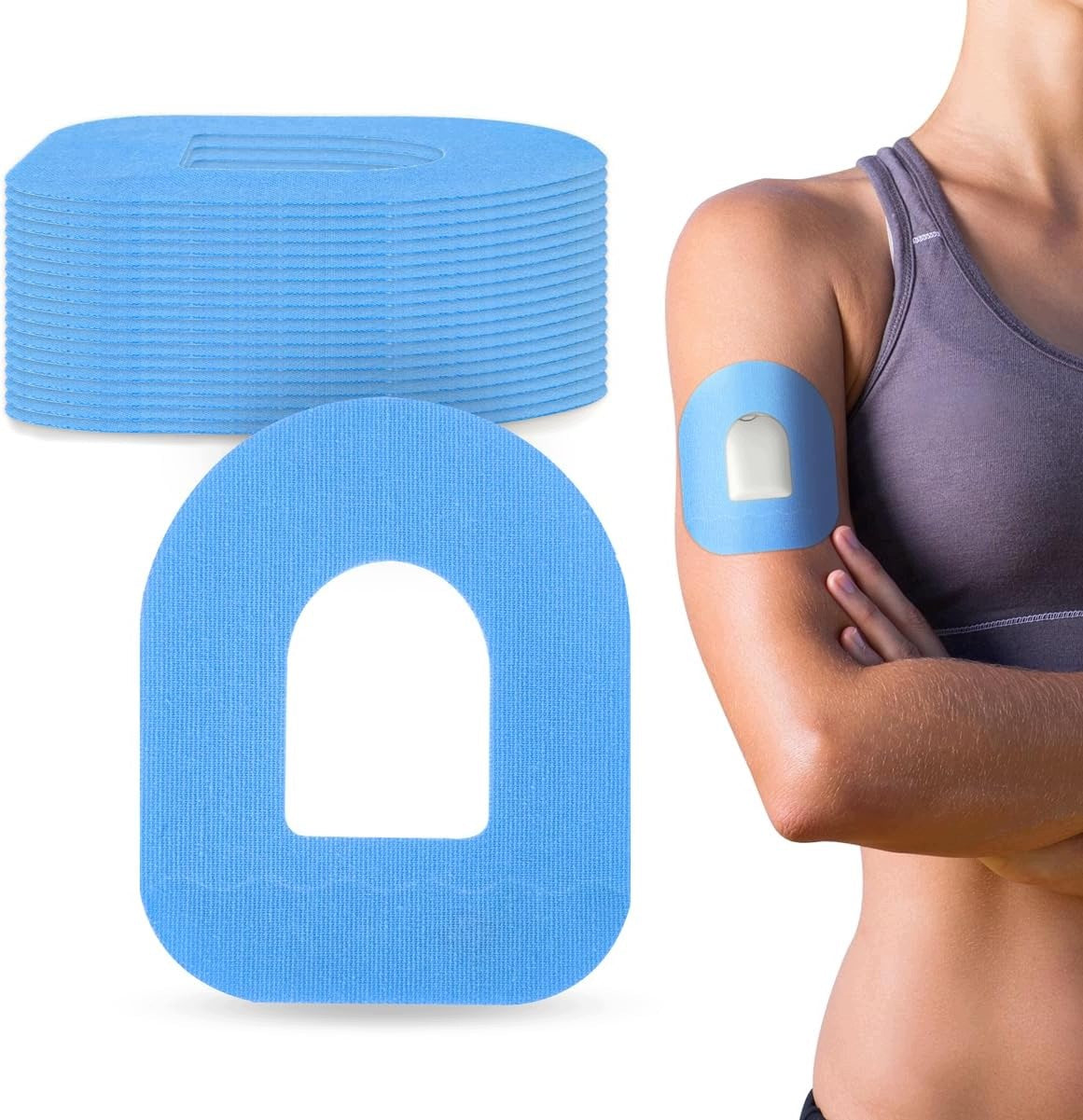20 WATERPROOF PATCHES FOR OMNIPOD 5 BREATHABLE BLUE
