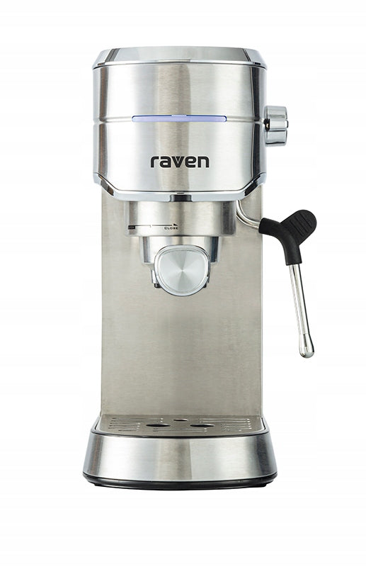 20 bar RAVEN EER004 espresso machine with frother and cup warmer