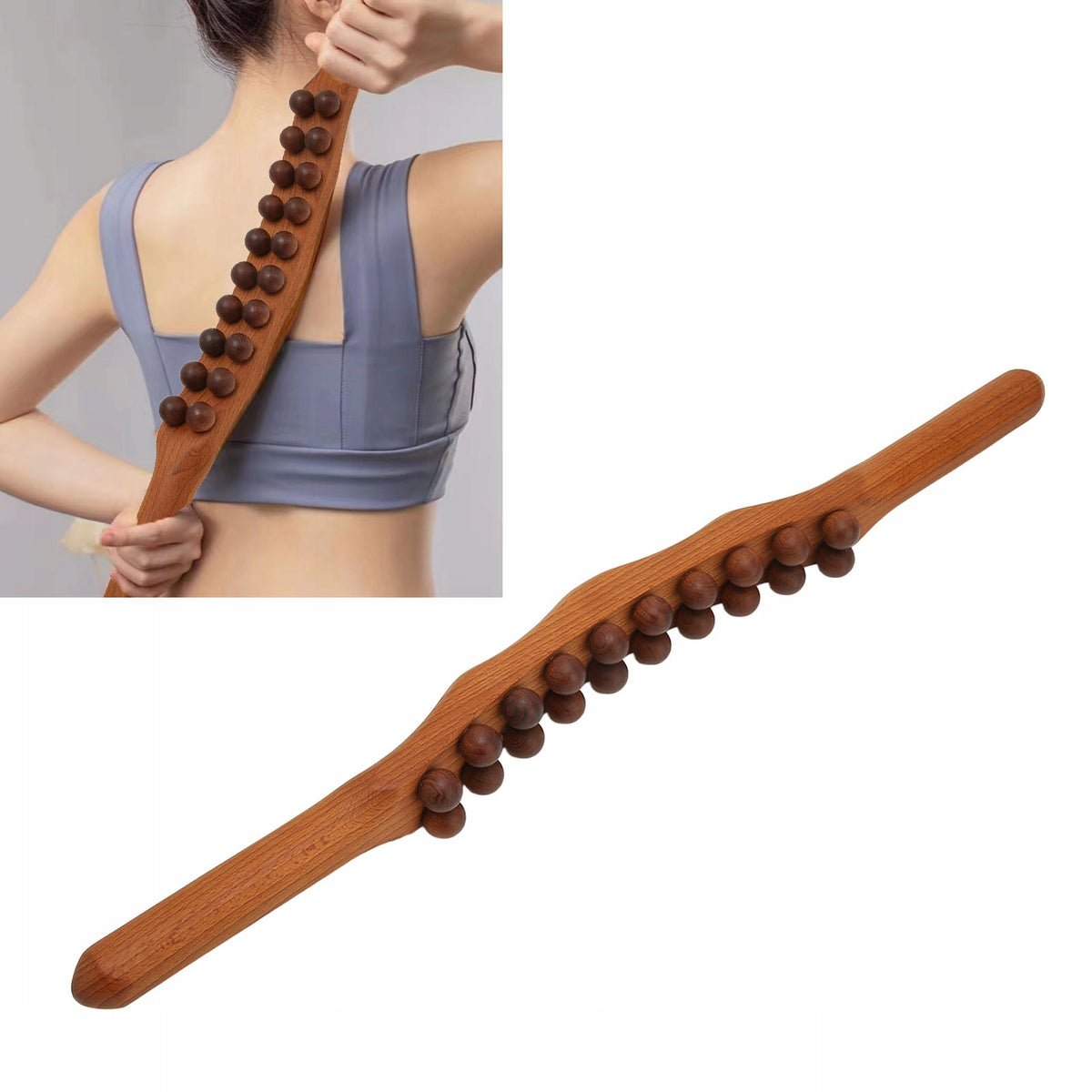 20 beads wooden stick for whole massage