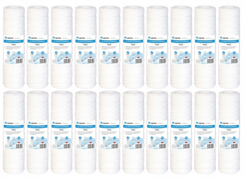 20 x String Filter Cartridge for USTM 10" Micron PP100 Filter Housing